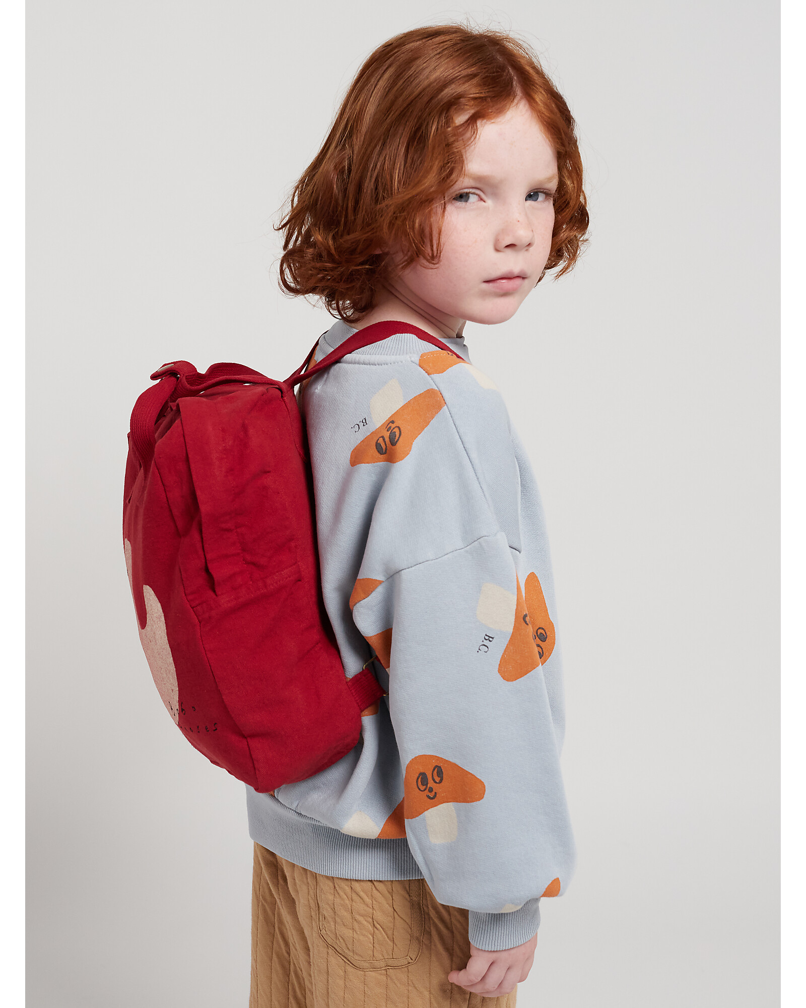 Bobo Choses Schoolbag - Burgundy Rubber Duck - 100% Cotton unisex