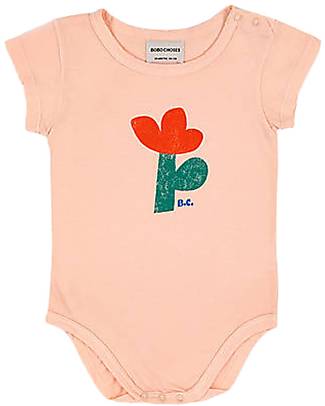 Bobo Choses Sea Flower Bodysuit - Light Pink - 100% Cotton Short Sleeves Bodies