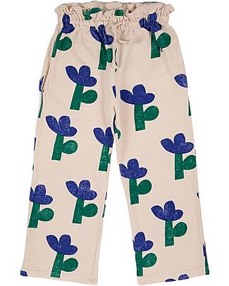 Bobo Choses Sea Flower Gathered Jogging Pants - Beige - Cotton Trousers