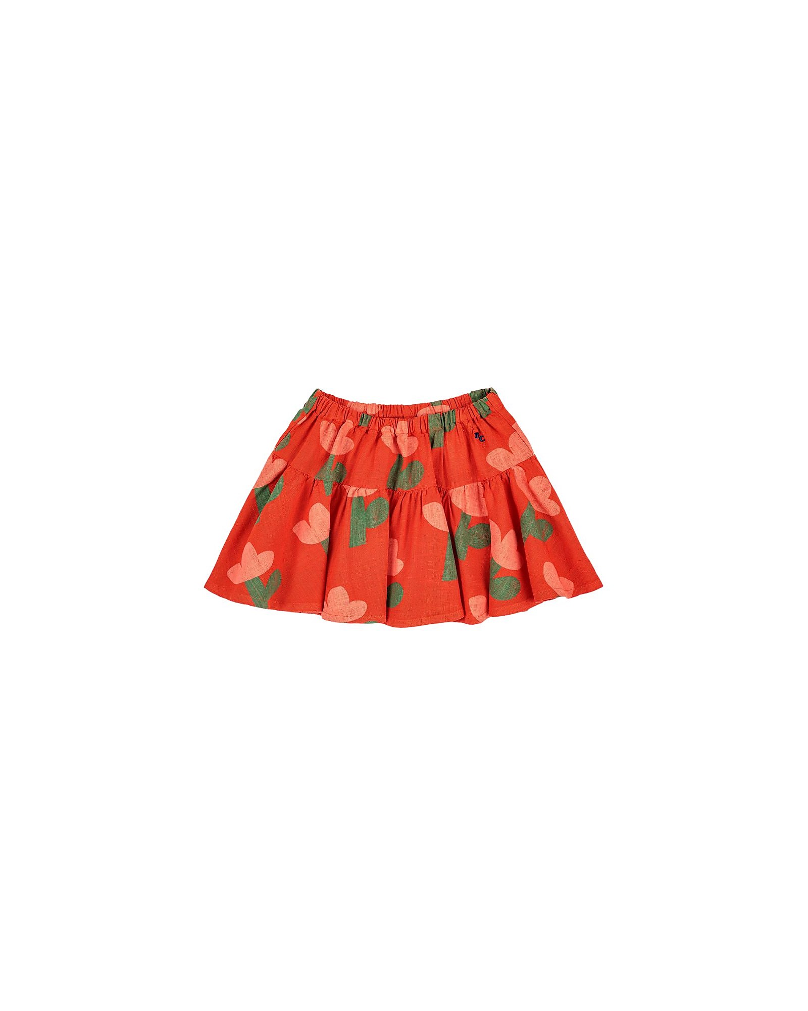 Bobo Choses Sea Flower Skirt - Red - Elasticated Waist girl