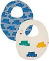 Bobo Choses Set 2 Bibs - Cars - Multicolor - 100% Organic Cotton Muslin Snap Bibs