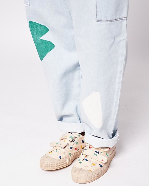 Bobo Choses Shoes with Velcro Closure - B C All Over - Cotton and Natural Rubber Shoes