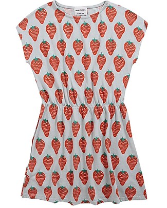 Bobo Choses Short Sleeve Dress - Strawberry All Over - 100% Organic Cotton Dresses_
