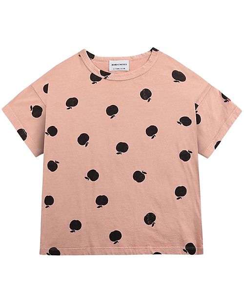 Bobo Choses Short Sleeve T-Shirt - All Over Poma - Pink - 100% Cotton T-shirts