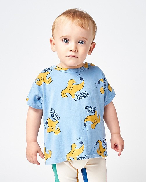 Bobo Choses Short Sleeve T-Shirt - Sniffy Dog All Over - 100% Organic Cotton T-shirts