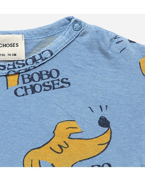 Bobo Choses Short Sleeve T-Shirt - Sniffy Dog All Over - 100% Organic Cotton T-shirts