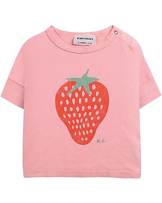 Bobo Choses Short Sleeve T-Shirt - Strawberry - 100% Organic Cotton T-shirts