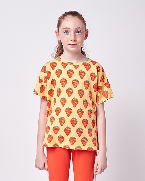 Bobo Choses Short Sleeve T-Shirt - Strawberry All Over - 100% Organic Cotton T-shirts