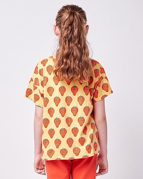 Bobo Choses Short Sleeve T-Shirt - Strawberry All Over - 100% Organic Cotton T-shirts