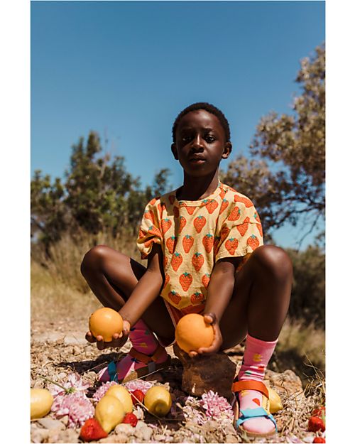Bobo Choses Short Sleeve T-Shirt - Strawberry All Over - 100% Organic Cotton T-shirts
