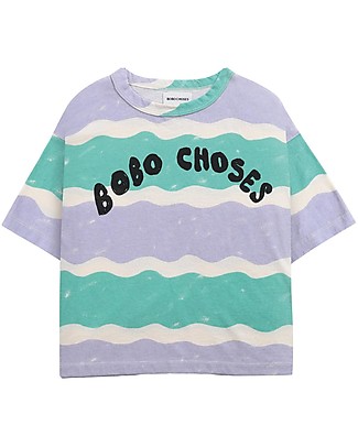 Bobo Choses Short Sleeve T-Shirt - Waves All Over - 100% Organic Cotton T-shirts