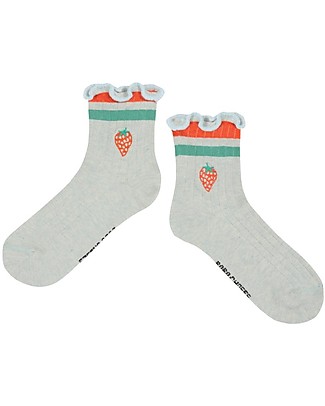 Bobo Choses Short Socks - Strawberry - Grey Socks