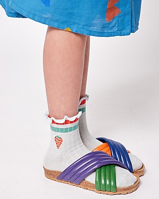 Bobo Choses Short Socks - Strawberry - Grey Socks