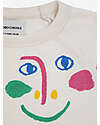 Bobo Choses Smiling Mask All Over Raglan Sleeves Cropped Sweatshirt - Offwhite - 100% Cotton Sweatshirts