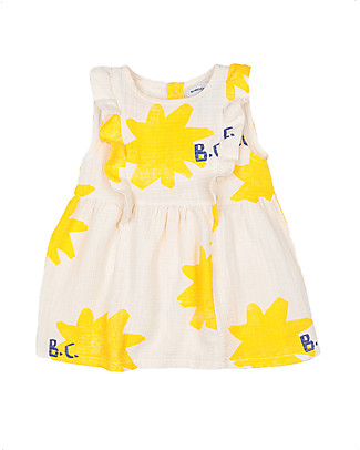 Bobo Choses Sparkle Ruffle Dress - Turtledove - 100% organic cotton Dresses
