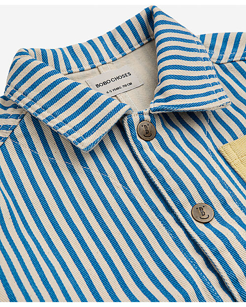 Bobo Choses Striped Color Block Denim Jacket - Blue - 100% Cotton Jackets