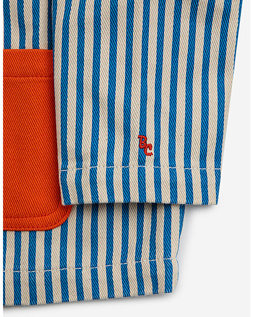Bobo Choses Striped Color Block Denim Jacket - Blue - 100% Cotton Jackets