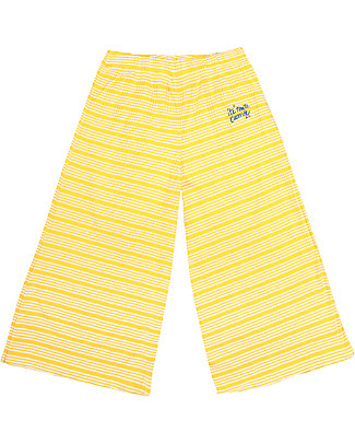 Bobo Choses Striped Culotte Trousers - Custard - Elasticated organic cotton Trousers