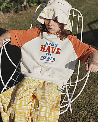 Bobo Choses Striped Culotte Trousers - Custard - Elasticated organic cotton Trousers