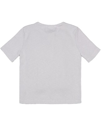 Bobo Choses Stripes Buttoned T-shirt - Quiet grey - Elasticated Organic Cotton Evening Tops