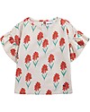 Bobo Choses T-Shirt with Ruffle Sleeves - Petunia All Over - 100% Organic Cotton T-shirts