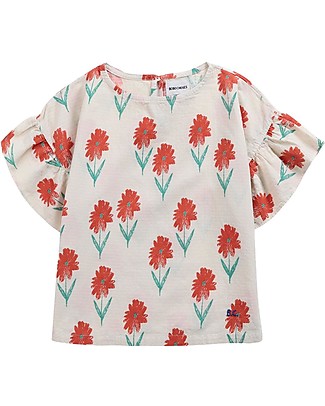 Bobo Choses T-Shirt with Ruffle Sleeves - Petunia All Over - 100% Organic Cotton T-shirts