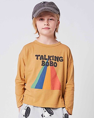 Bobo Choses Talking Bobo Rainbow long sleeve T-shirt - Apple cinnamon - 100% Organic cotton Long Sleeves Tops