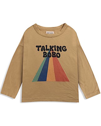 Bobo Choses Talking Bobo Rainbow long sleeve T-shirt - Apple cinnamon - 100% Organic cotton Long Sleeves Tops