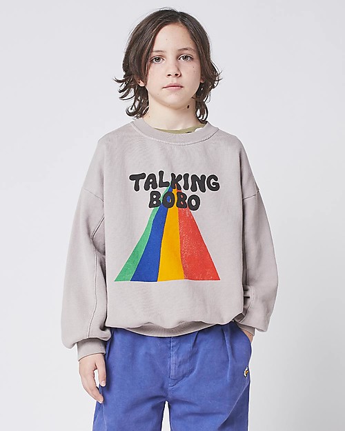 Bobo Choses Talking Bobo Rainbow sweatshirt Porpoise 100 Organic cotton unisex bambini