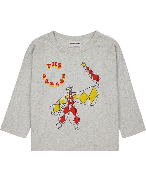 Bobo Choses The Parade Master Long Sleeve T-shirt - Light Heather Grey - Organic Cotton Long Sleeves Tops