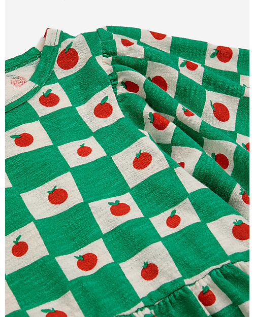 Bobo Choses Tomato All Over Ruffle Sleeves Dress - Offwhite - 100% Organic Cotton Dresses_