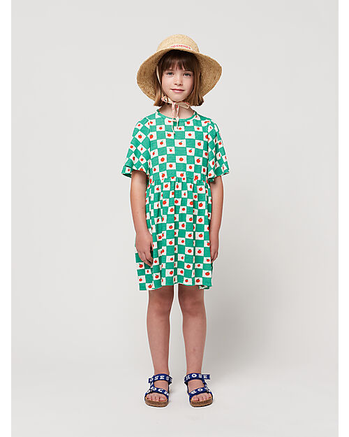 Bobo Choses Tomato All Over Ruffle Sleeves Dress - Offwhite - 100% Organic Cotton Dresses_