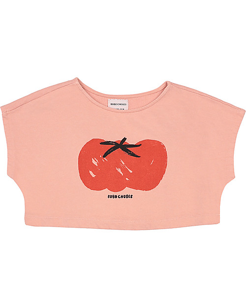 Bobo Choses Tomato Cropped sweatshirt - dusty pink - 100% organic cotton T-shirts