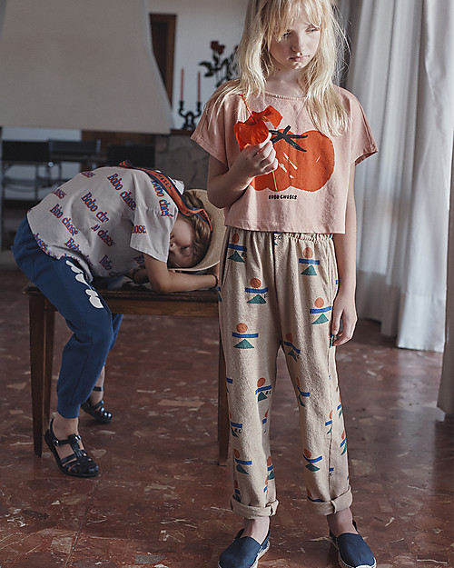 Bobo Choses Tomato Cropped sweatshirt - dusty pink - 100% organic cotton T-shirts