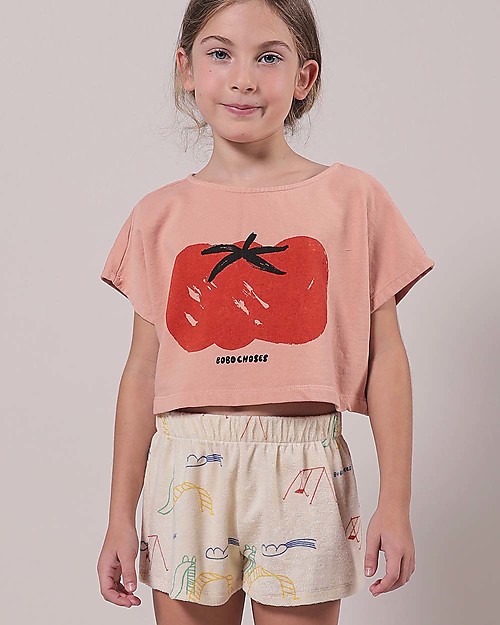 Bobo Choses Tomato Cropped sweatshirt - dusty pink - 100% organic cotton T-shirts