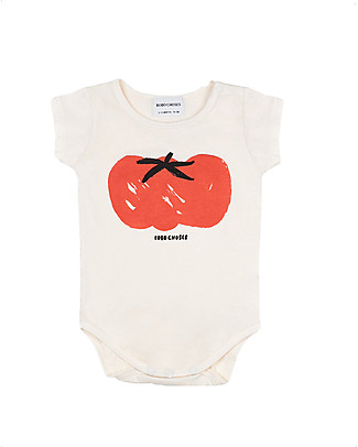 Bobo Choses Tomato short sleeve body - turtledove - 100% organic cotton Short Sleeves Bodies
