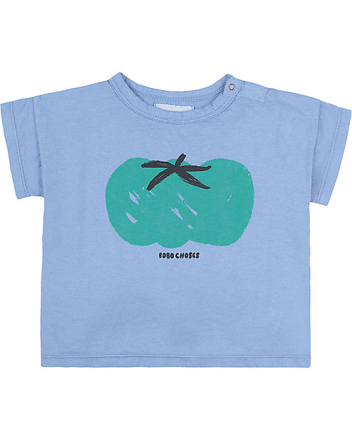 Bobo Choses Tomato T-shirt - Powder blue - 100% organic cotton T-shirts