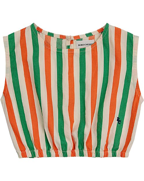 Bobo Choses Vertical Stripes Woven Top - Multicolor - 100% Cotton Tank Tops