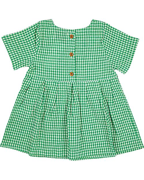 Bobo Choses Vichy Checked Dress - Light Green - Cotton Dresses_