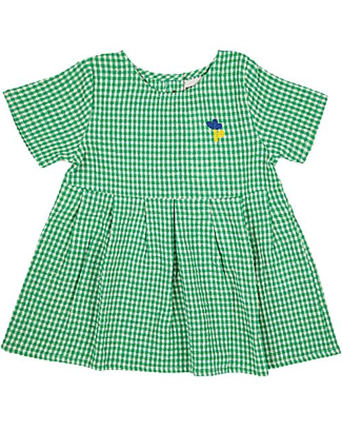 Bobo Choses Vichy Checked Dress - Light Green - Cotton Dresses_