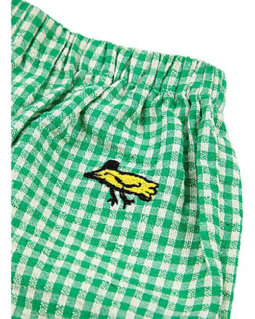 Bobo Choses Vichy Checked Pants - Light Green - Cotton Trousers