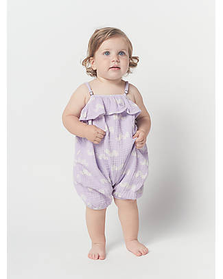 Bobo Choses Waves Romper - Lavander - 100% Organic Cotton Dungarees