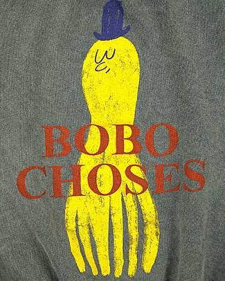 Bobo Choses Yellow Squid Sweatshirt - Grey - 100% Organic Cotton Sweatshirts
