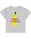 Bobo Choses Yellow Squid T-shirt - Light Heather Grey - 100% BCI Cotton T-shirts