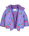 Bobo Choses Zipped Anorak with Frontal Bottons - Cherry - Lavender - 100% Recycled Material Down Jacket