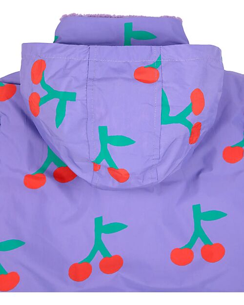 Bobo Choses Zipped Anorak with Frontal Bottons - Cherry - Lavender - 100% Recycled Material Down Jacket
