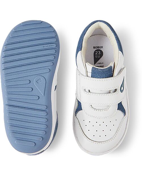 Bobux I Walk Baseline Shoes - White Elemental Blue - Advanced Walkers Shoes