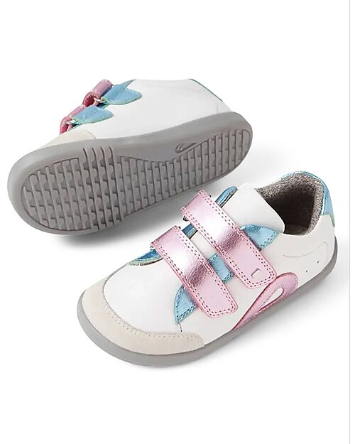 Bobux I Walk Blaze Shoes - White and Pink Metallic - Premium Leather - Advanced Walkers Shoes
