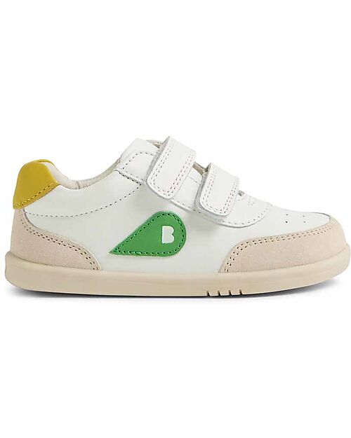 Bobux I Walk Champ Shoes - Chalk White and Retro Green - Advanced Walkers Shoes