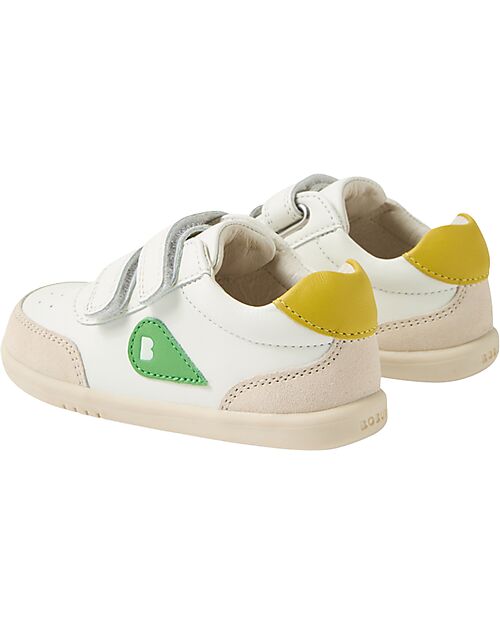 Bobux I Walk Champ Shoes - Chalk White and Retro Green - Advanced Walkers Shoes